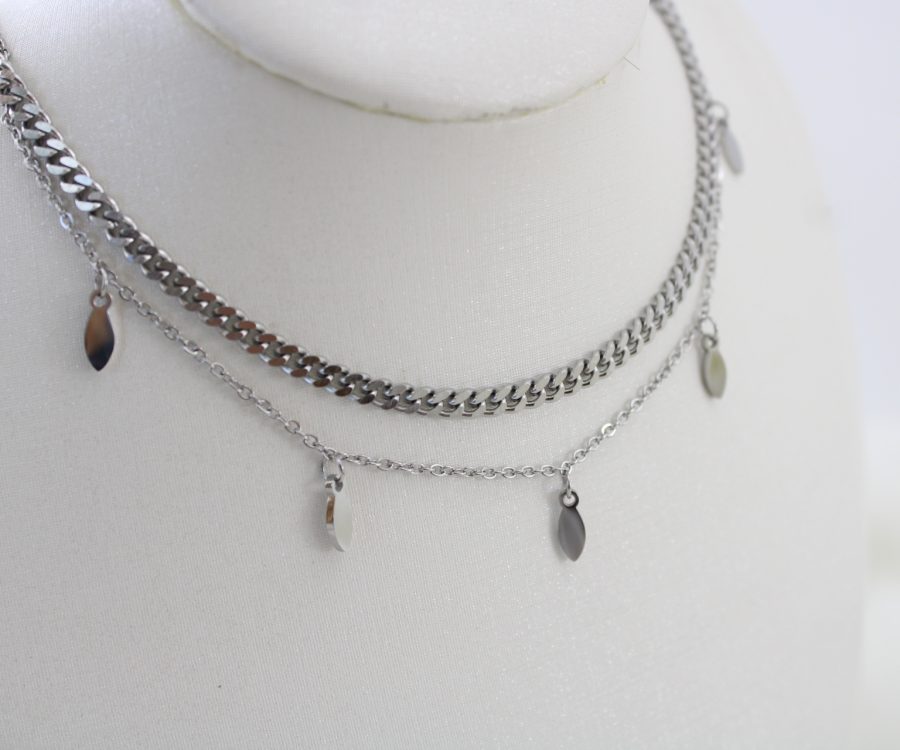 שרשרת כפולה בשילוב גורמט וטיפות