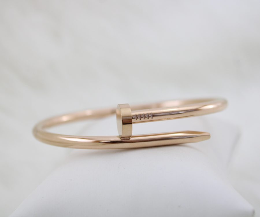 צמיד קשיח רוז גולד מסמר