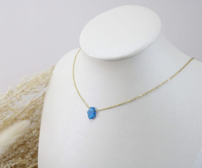 שרשרת חמסה אופל בציפוי זהב