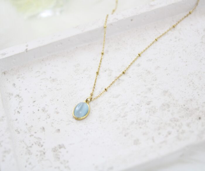 שרשרת אבן טורקיז בציפוי זהב