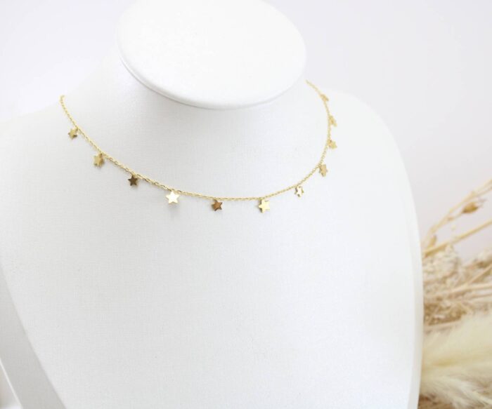 שרשרת כוכבים קטנים בציפוי זהב