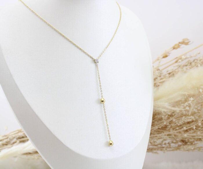 שרשרת נופלת זרקון ועיגולים