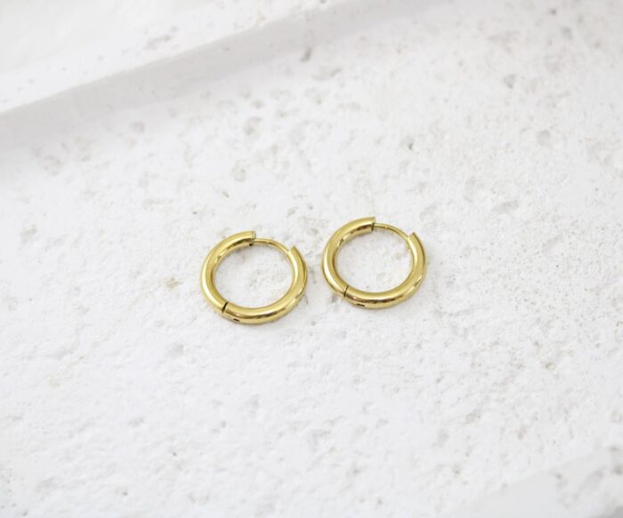 עגילי חישוק קטנים 16 מ״מ בציפוי זהב