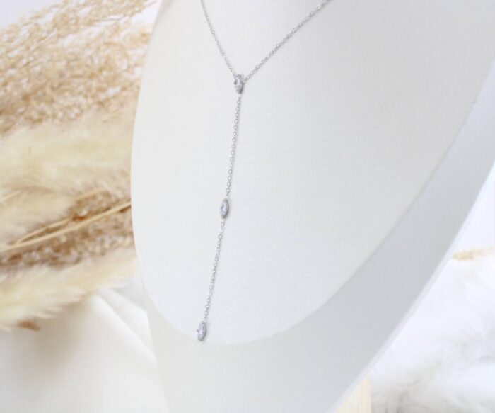 שרשרת זרקוני טיפה נופלת