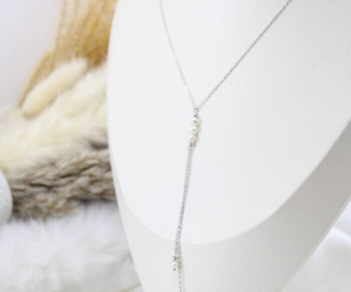 שרשרת נופלת בשילוב פנינים