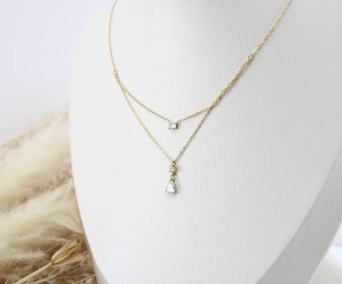 שרשרת כפולה וזרקונים