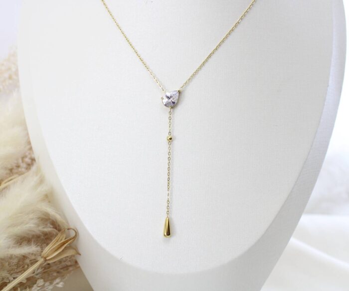 שרשרת טיפה נופלת בציפוי זהב